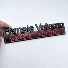 Load image into Gallery viewer, Female Veteran Special Edition Metal Badge Car Emblem