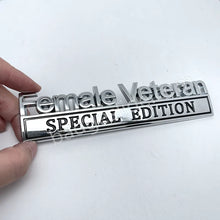Load image into Gallery viewer, Female Veteran Special Edition Metal Badge Car Emblem