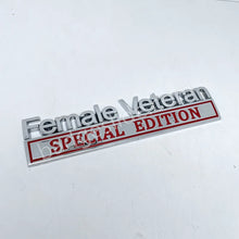 Load image into Gallery viewer, Female Veteran Special Edition Metal Badge Car Emblem
