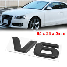Load image into Gallery viewer, Black Metal V6 Pattern Adhesive Badge