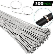 Load image into Gallery viewer, 100PCS Multi-Purpose Locking Cable Metal Zip Ties