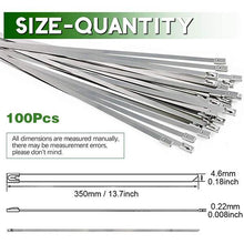 Load image into Gallery viewer, 100PCS Multi-Purpose Locking Cable Metal Zip Ties