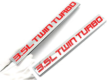 Load image into Gallery viewer, 2PCS Chrome Finish Metal Emblem 3.5L Twin Turbo Badge