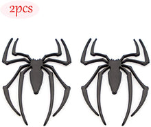 Load image into Gallery viewer, 2pcs Metal Chrome Spider Badges