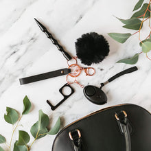 Load image into Gallery viewer, Vegan Leather Safety Keychain