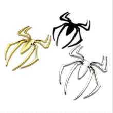 Load image into Gallery viewer, 2pcs Metal Chrome Spider Badges