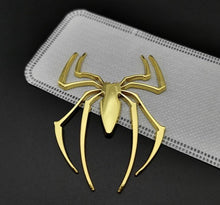 Load image into Gallery viewer, 2pcs Metal Chrome Spider Badges