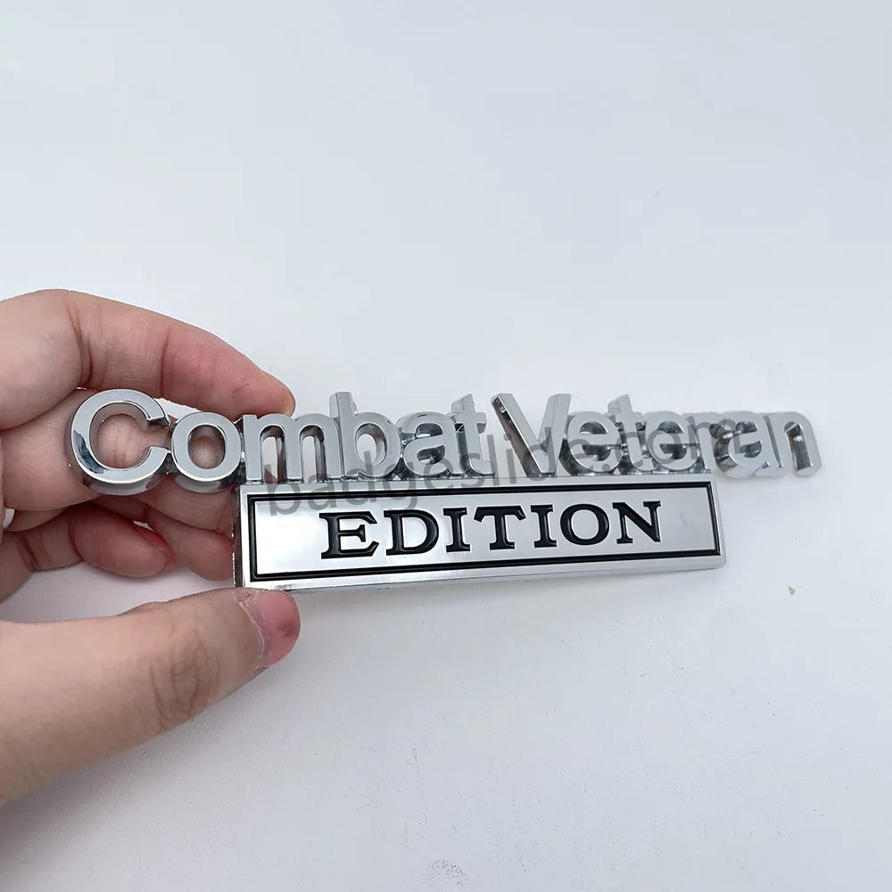 Combat Veteran Edition Metal Badge Car Emblem