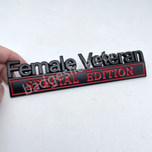 Load image into Gallery viewer, Female Veteran Special Edition Metal Badge Car Emblem
