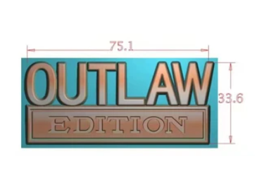 The Original OUTLAW EDITION Emblem Fender Badge-Custom-3