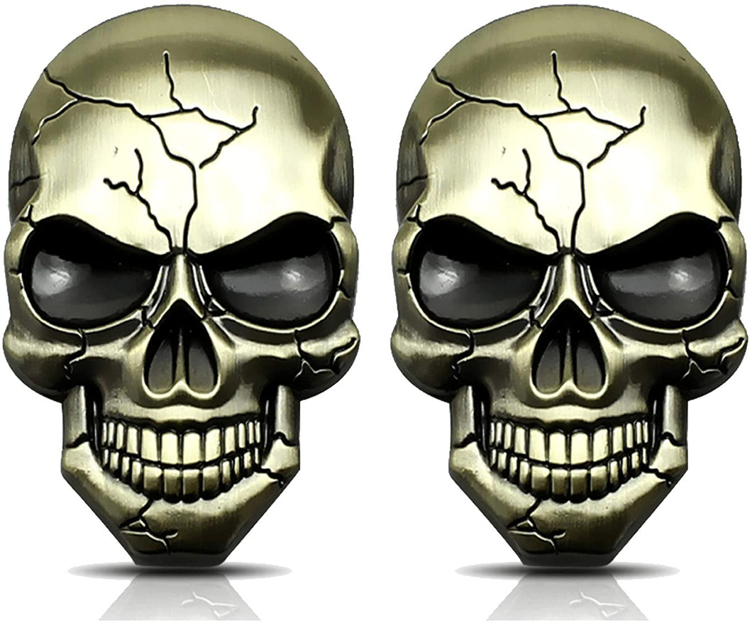 Deselen Metal Skull Decal Sticker